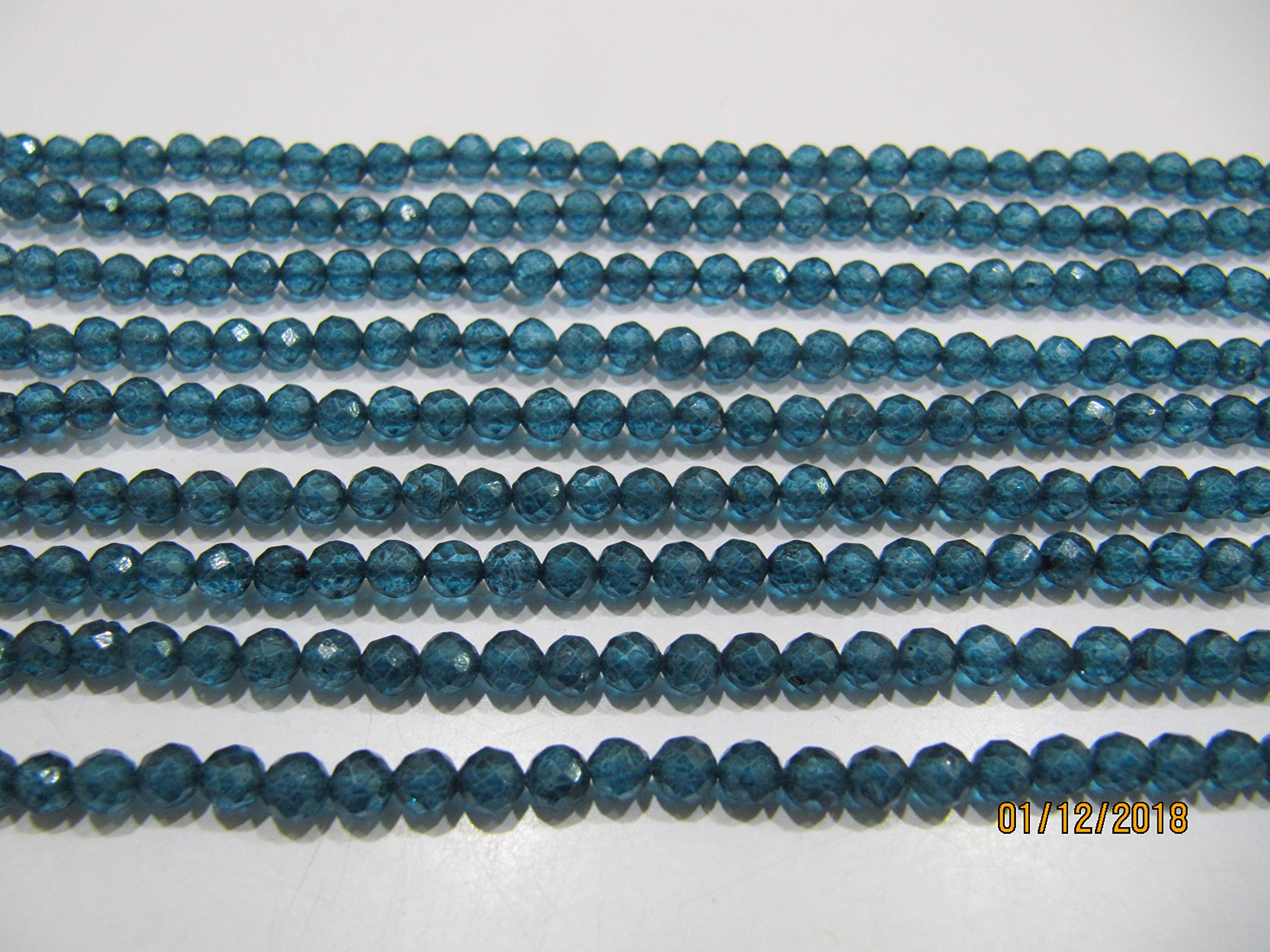 AAA Quality Natural London Blue Topaz 4mm Round Faceted Beads - 13 Inch Strand for Jewelry Making | DIY Necklace, Bracelet & Earrings | Premium Gemstone Beads for Crafting