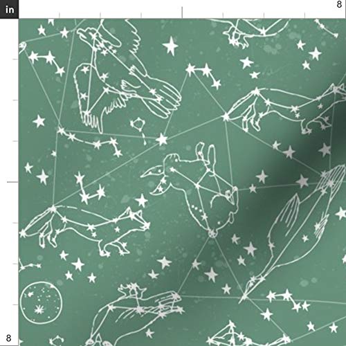 Night Sky Animals Constellation Print Velvet Fabric by The Yard - Upholstery, Home Decor & Apparel Material - Perfect for Nursery, Kids Room & DIY Projects