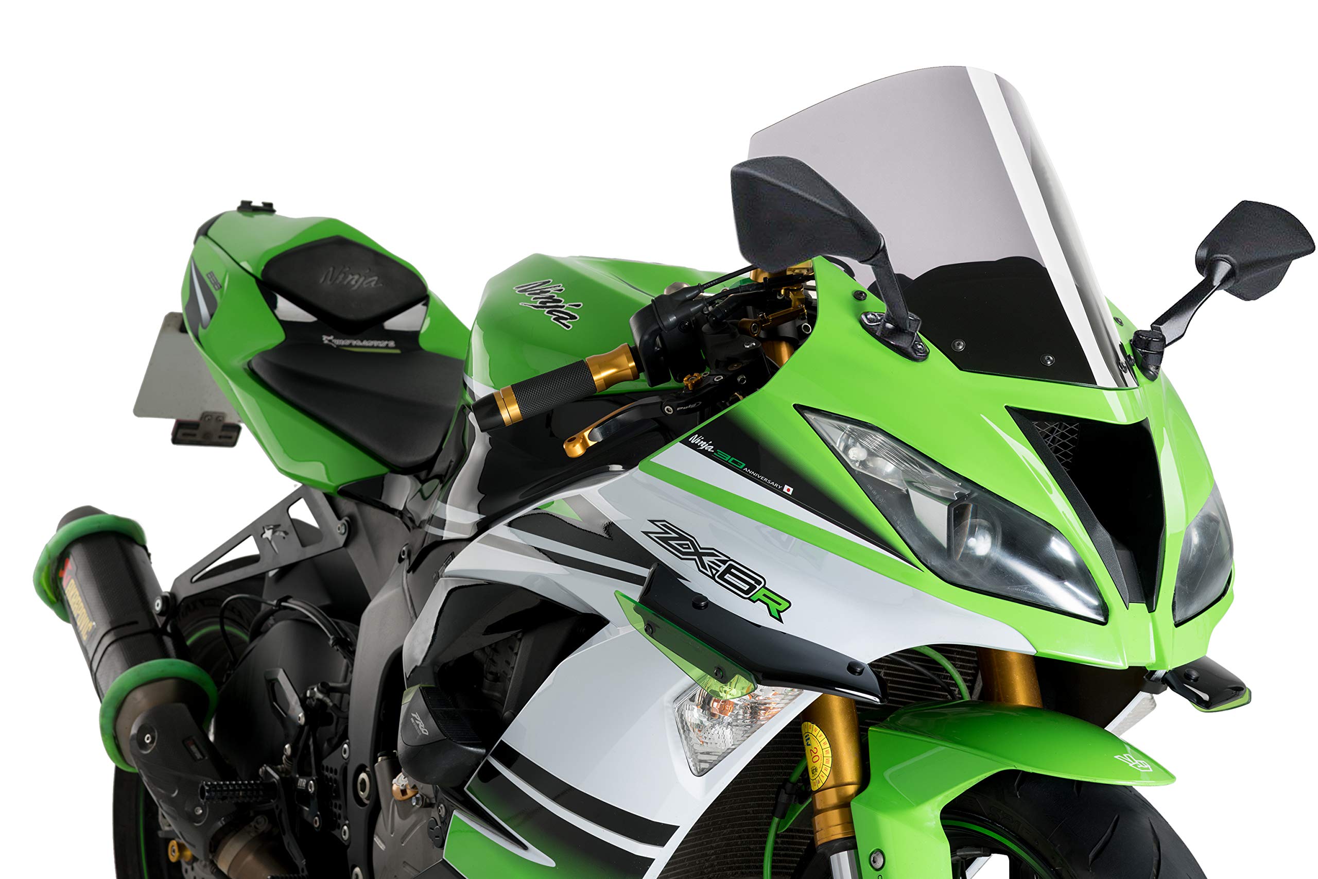 Puig R-Racer Windshield Screen for Kawasaki ZX-6R 2019-2020 - Clear Motorcycle Windscreen for Sport Bikes - Perfect for Racing, Touring & Daily Commuting