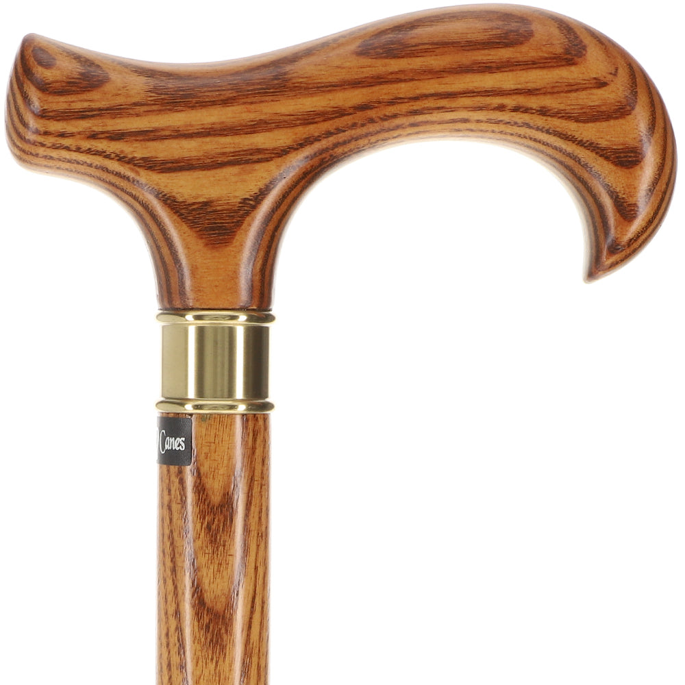 Premium Extra Strong Espresso Ash Wood Derby Cane - Elegant & Durable Walking Stick with Standard Handle Option - Perfect for Outdoor Hiking, Fashion Accessory & Senior Support