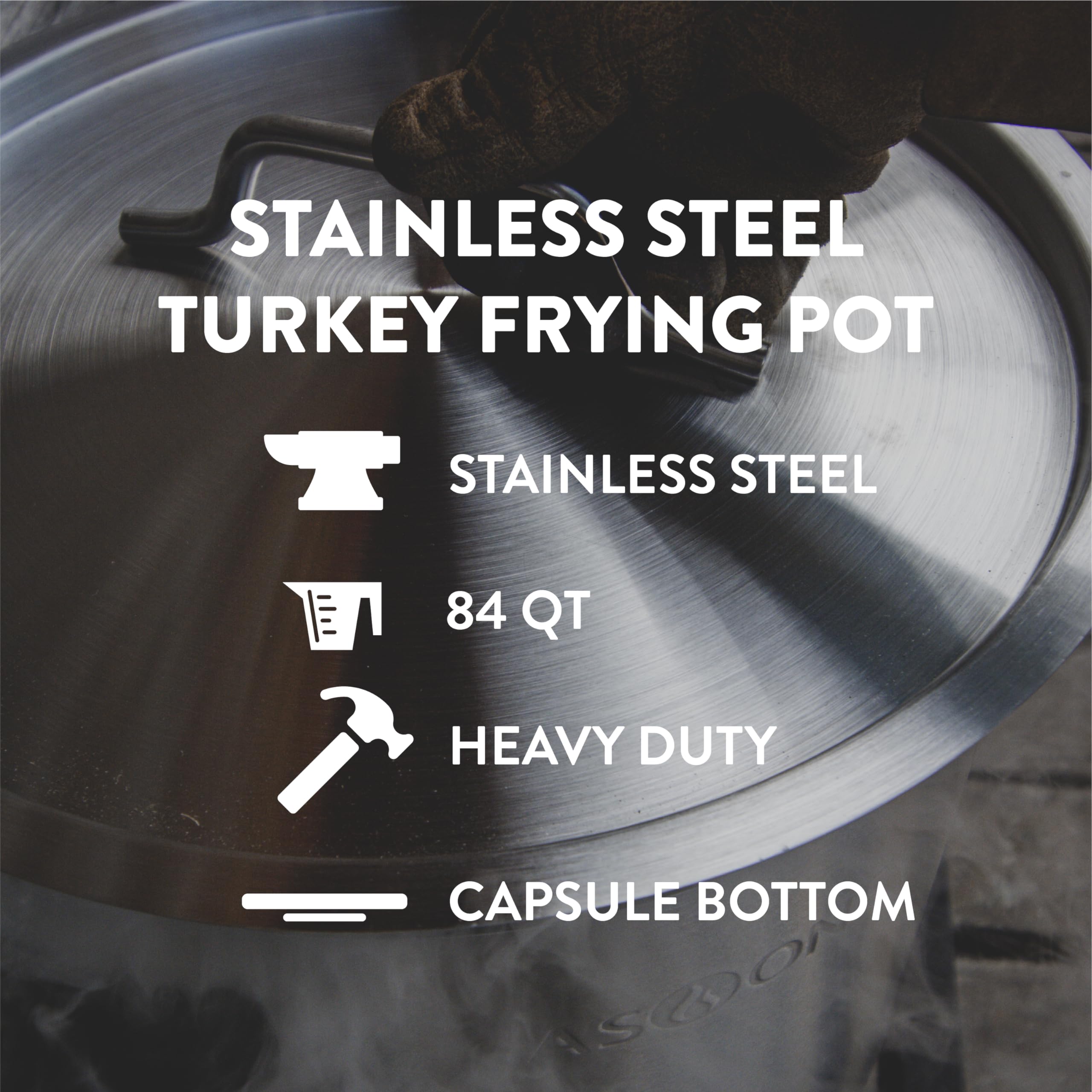 GasOne 84qt Stainless Steel Stockpot with Basket & Lid - Heavy-Duty Reinforced Bottom for Deep Frying, Turkey Frying, Beer Brewing, Soup & Seafood Boil - Commercial Kitchen & Outdoor Cooking Pot - Satin Finish