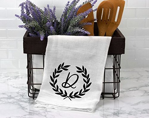 Personalized Monogram Flour Sack Kitchen Towels - Large White Lint-Free Cotton Towels with Funny Sayings | Perfect Wedding Gift for Couples, Anniversary Present | Ideal for Baking, Cooking & Kitchen Decor