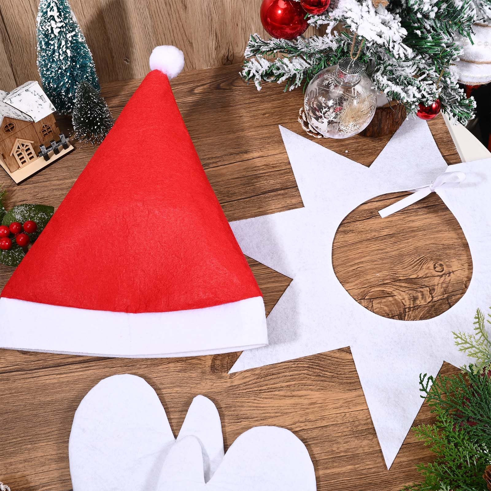 3 Pcs Christmas Elf Costume Set for Women & Men - Red & White Elf Outfit with Accessories for Halloween & Christmas Parties | Perfect for Holiday Cosplay, Office Parties & Festive Gatherings