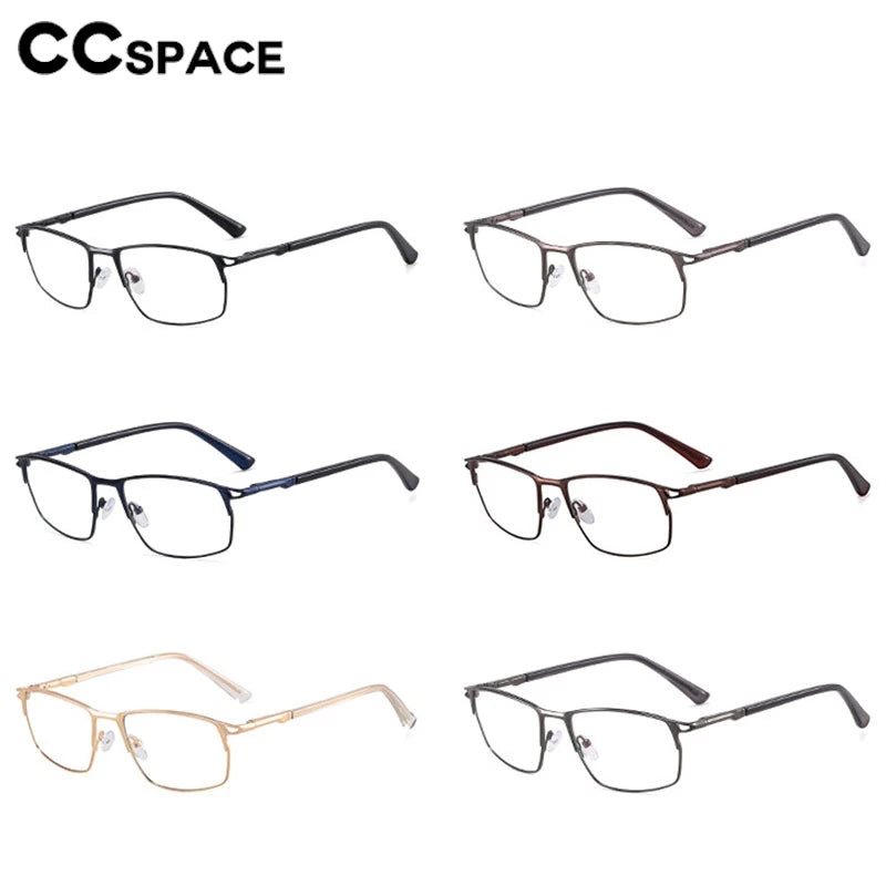 CCspace Unisex Full Rim Irregular Square Alloy Eyeglasses Frame 301402 - Trendy Lightweight Glasses for Men & Women, Perfect for Reading, Working, and Daily Fashion Accessories