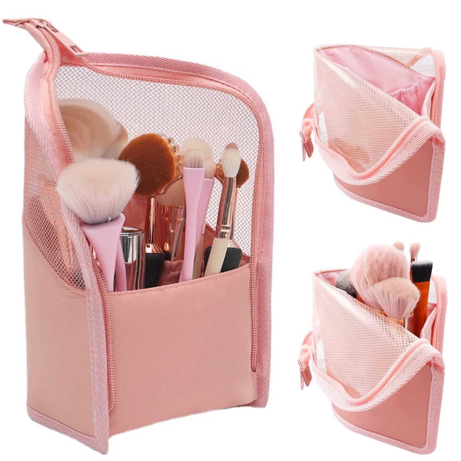 Waterproof Travel Makeup Brush Holder Bag for Women & Girls - Portable Cosmetic Brush Organizer for On-the-Go Beauty Essentials | Perfect for Air Travel, Gym, Vacation & Daily Makeup Storage