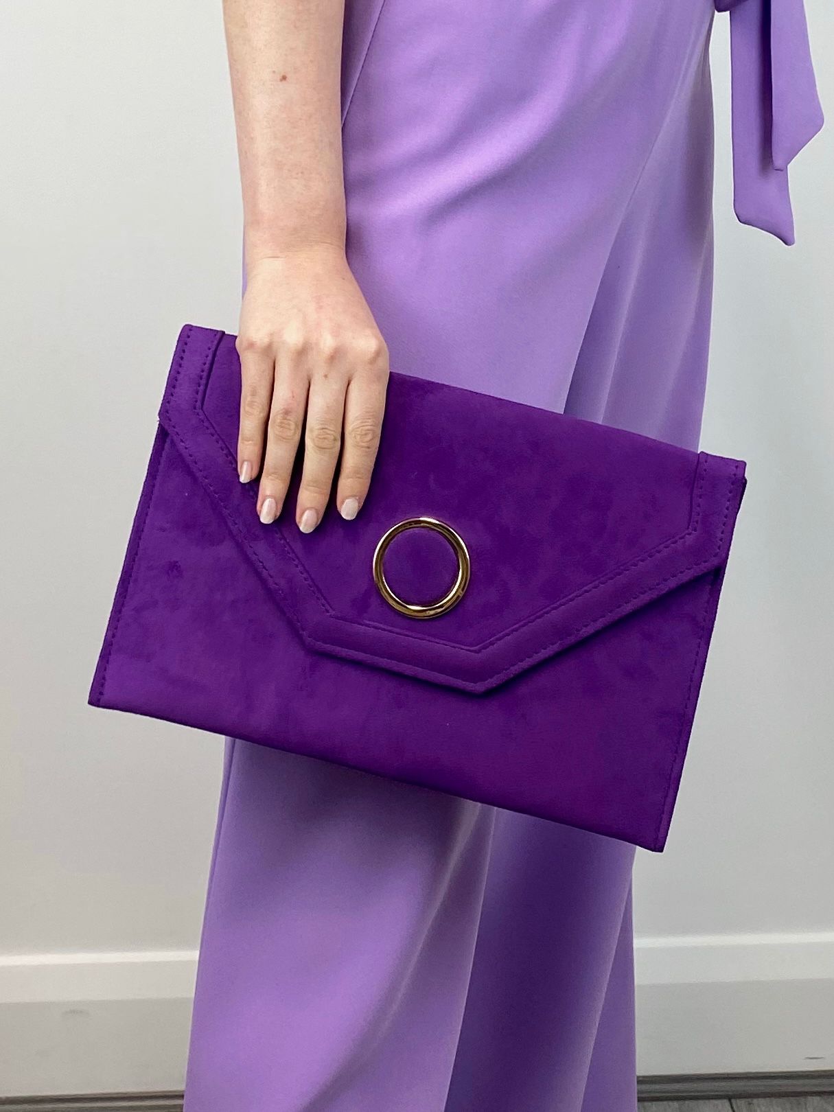 Jackie Suede Envelope Clutch Bag for Women - Stylish Crossbody Purse with Shoulder Strap (Black, Brown, Beige) | Perfect for Evening Parties, Weddings & Date Nights