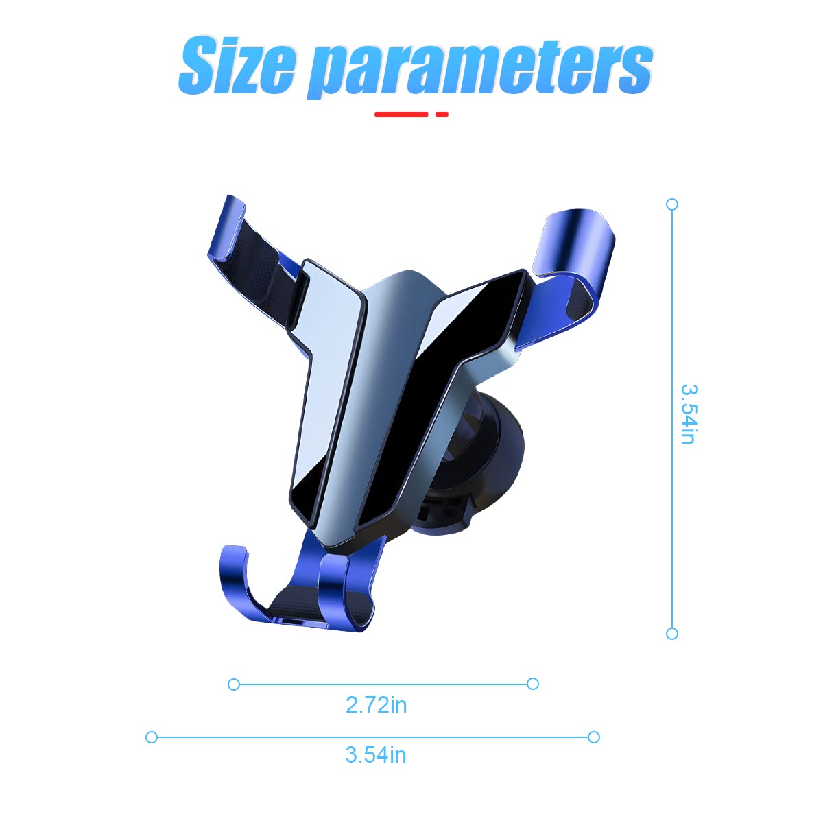Universal Car Air Vent Phone Mount - Auto-Lock Gravity Stable Stand with Upgraded Clip | Hands-Free Vehicle Cradle Holder for iPhone, Samsung & All Smartphones | Perfect for Road Trips, Uber Drivers & Commuting (Blue)