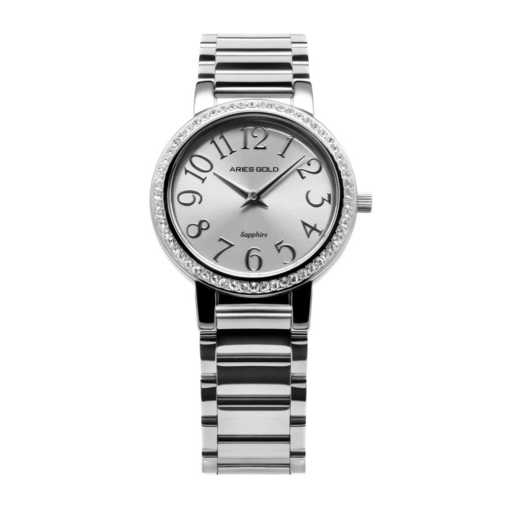 ARIES GOLD ENCHANT STARLET Silver Stainless Steel Women's Watch - Elegant Timepiece for Office, Party & Everyday Wear (Model L 126B S NUM)