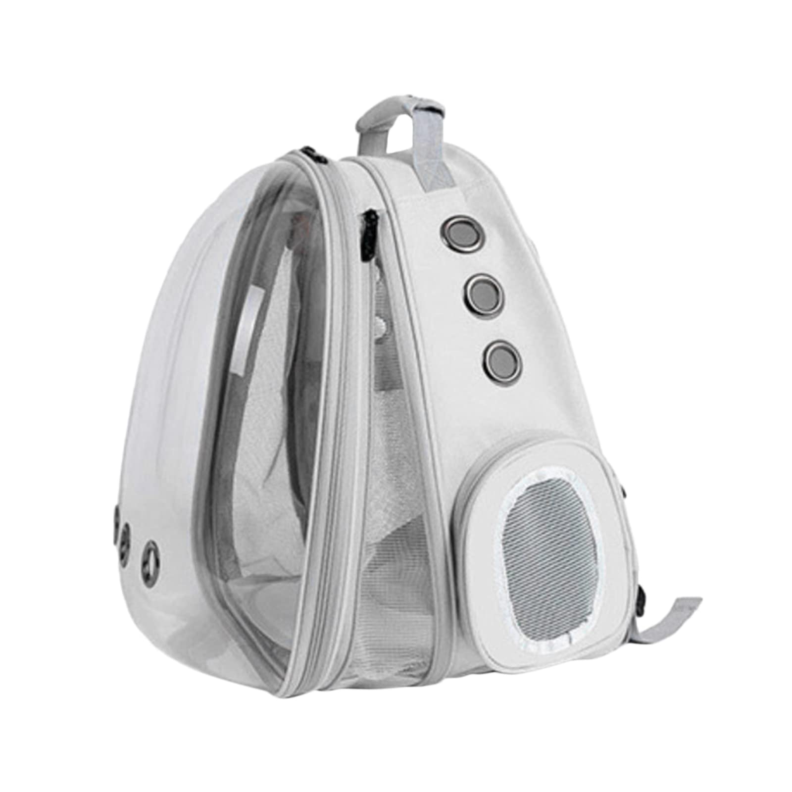 Enakshi Expandable Cat Carrier Backpack - Transparent Bubble Design for Front & Back, Gray Pet Travel Bag | Durable & Comfortable for Cats & Small Dogs | Perfect for Air Travel, Vet Visits & Outdoor Adventures