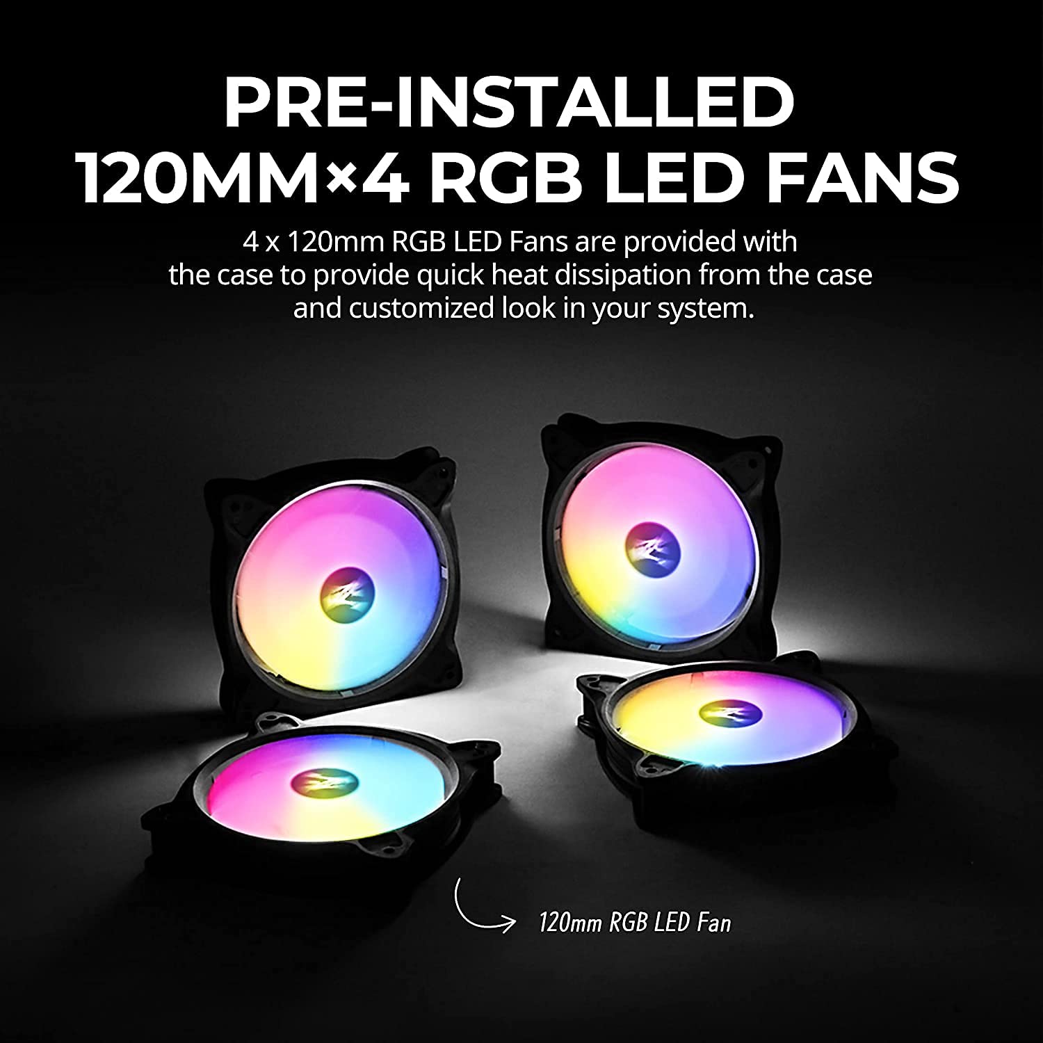 Zalman M3 Plus Mini Tower PC Case - Black RGB Tempered Glass for Gaming & Workstation Setup | Compact ATX Mid Tower with LED Lighting for Home & Office Use