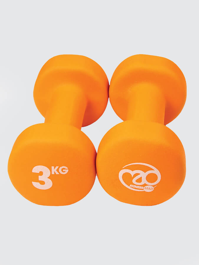 3Kg Neo Dumbbells for Yoga & Home Workout - Orange Dumbbells for Strength Training, Fitness & Gym - Perfect for Yoga, Pilates & Home Exercise