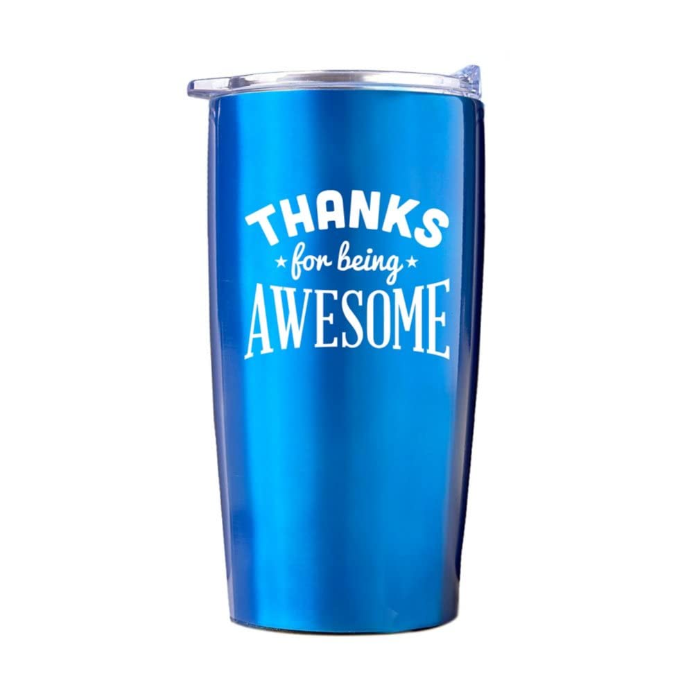 18 oz Stainless Steel Appreciation Tumbler - Insulated Blue Travel Mug for Coffee & Tea - Perfect Thank You Gift for Teachers, Nurses, Employees & Staff by Cheersville | Great for Office, Hospital, School & Work Appreciation Events