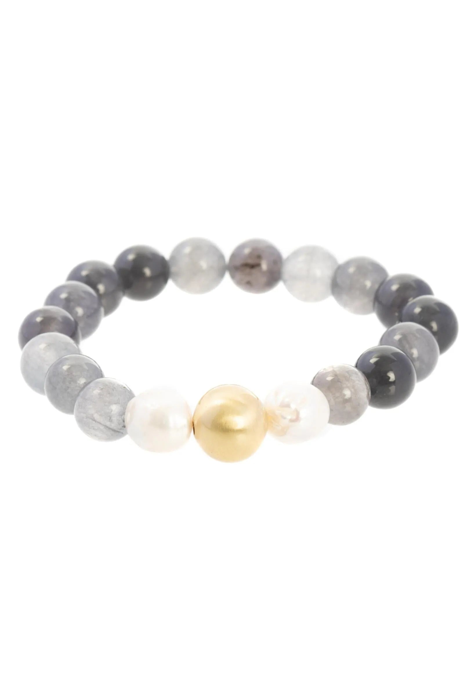Pearl Stone Stretch Bracelet Set for Women - Natural Gemstone Beaded Elastic Bracelets - Boho Chic Jewelry for Everyday Wear, Yoga & Meditation