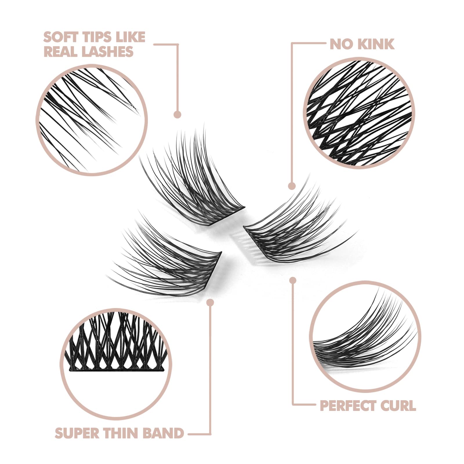 3D Effect DIY Eyelash Extension Kit - 12 Clusters Volume Lashes with Glue (C Curl, 16MM) for Natural & Dramatic Look | Perfect for Home Use, Parties & Special Occasions
