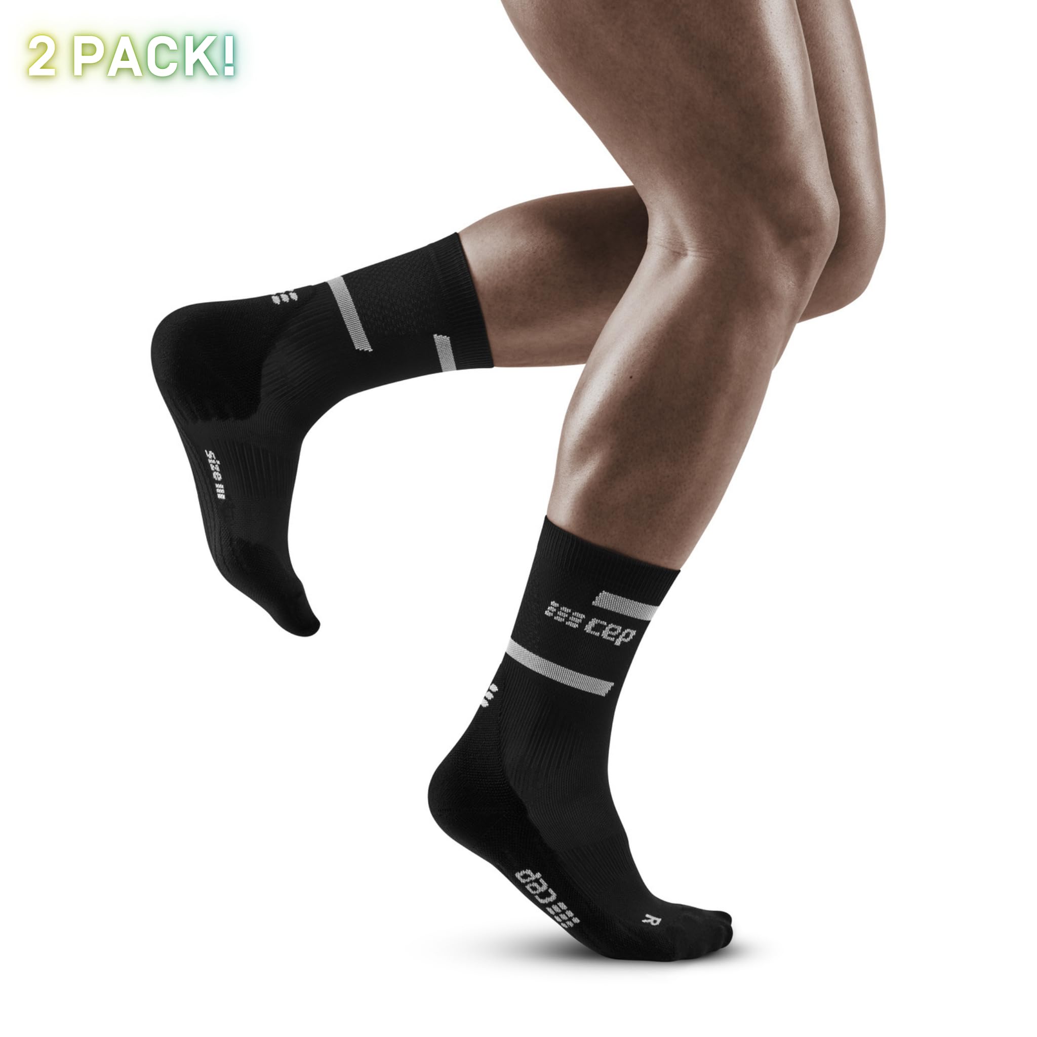 CEP Men's Performance Running Socks 4.0 - Mid Cut Athletic Crew Socks for Marathon, Training & Workout - Moisture Wicking & Arch Support