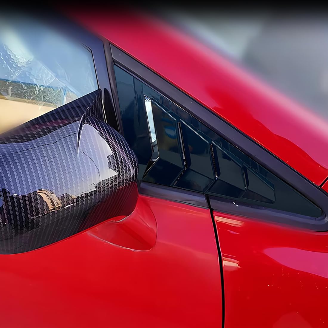 2Pcs ABS Bright Black Front Side Window Louvers Air Vent Scoop Shades Cover for Honda Civic 2006-2011 - Sporty Interior Accessories | Enhances Style & Airflow for Street Racing & Custom Car Shows