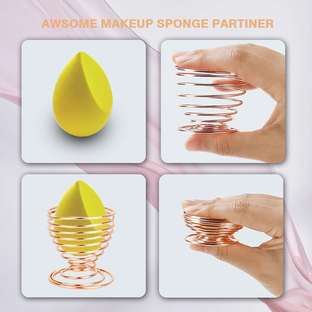 4 PCS Makeup Sponge Set with Holder Case - Latex-Free Beauty Blender Sponge for Dry & Wet Use - Foundation, Powder & Cream Applicator - Perfect for Travel, Professional Makeup & Everyday Use