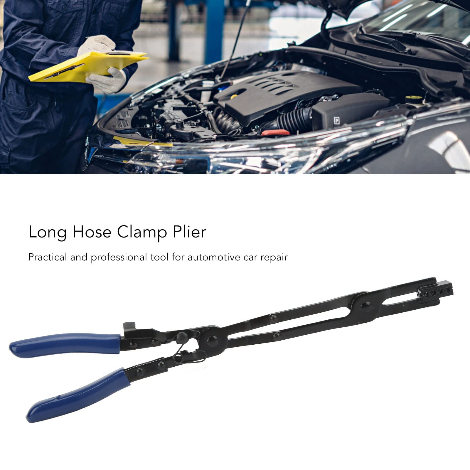 Keenso Hose Clamp Pliers - Long Reach Metal Hose Clamp Tool with Comfort Grip & Cross Cut Tip for Automotive Repair | Perfect for Mechanics, DIY Car Maintenance & Engine Work
