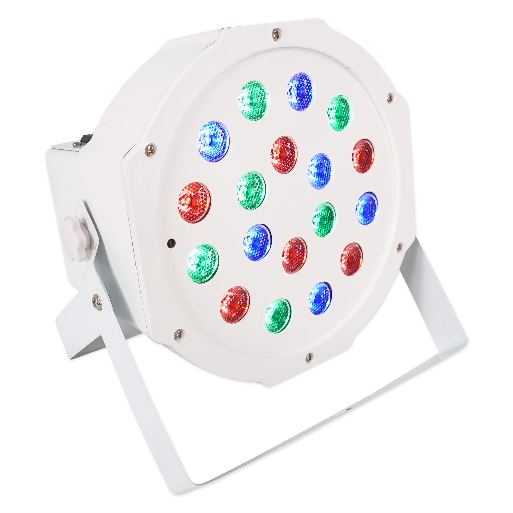 Rockville PAR 50 White Rechargeable LED DMX DJ Wash Lights (3-Pack) with Carrying Bag - Professional Stage Lighting for Concerts, Clubs, and Events