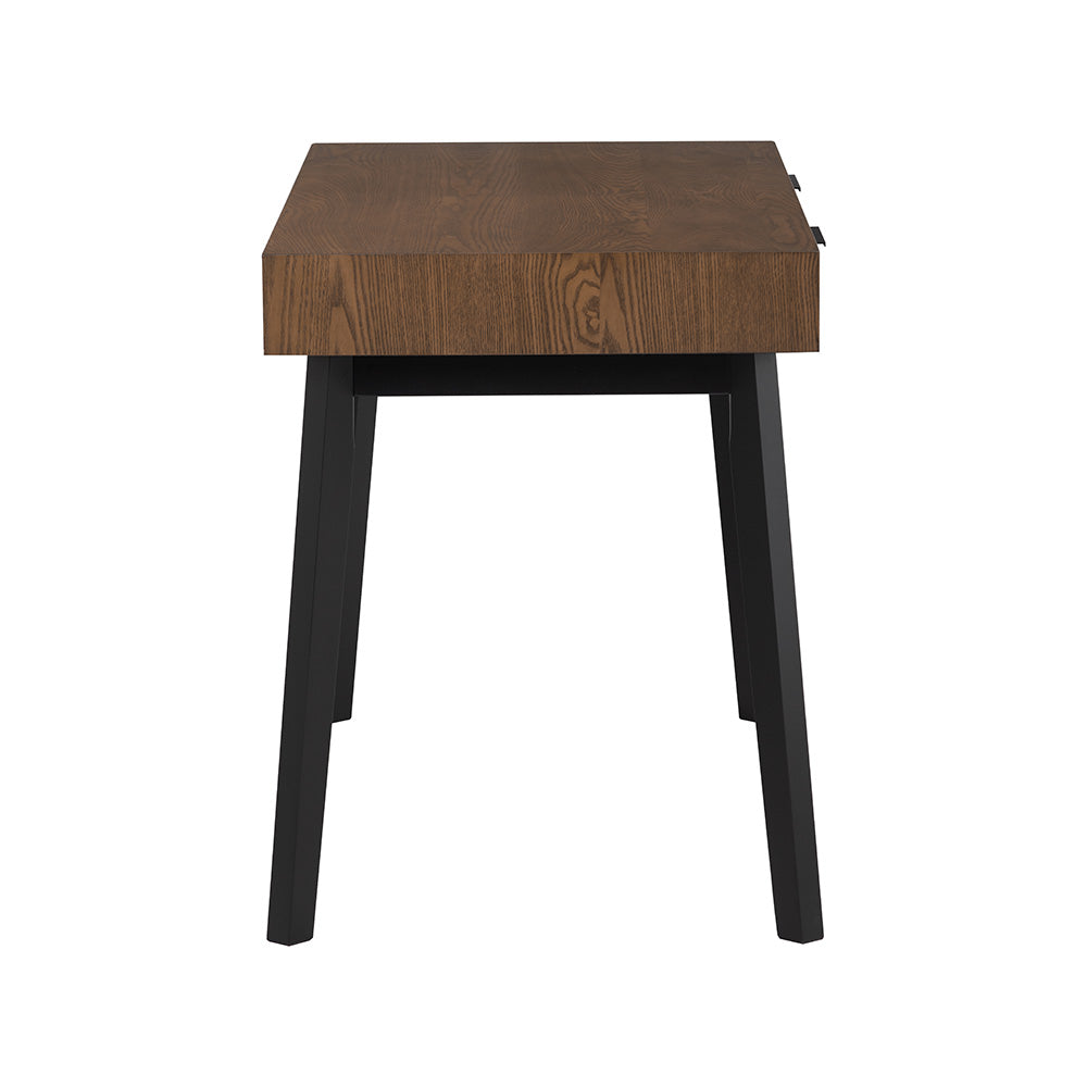 MALTON 120cm Study Desk - Black & Walnut Finish, Modern Writing Desk for Home Office, Dorm Room, or Small Spaces