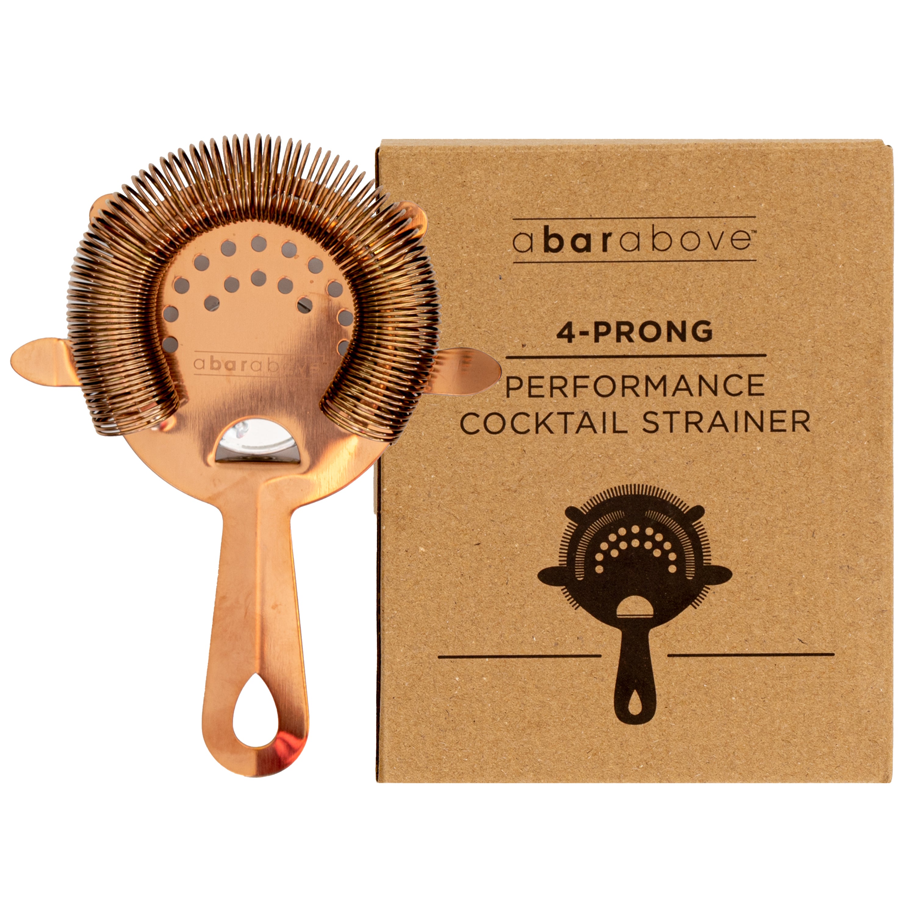 Vintage 4-Prong Hawthorne Cocktail Strainer - Antique Copper Finish for Classic Mixology & Home Bar Use
