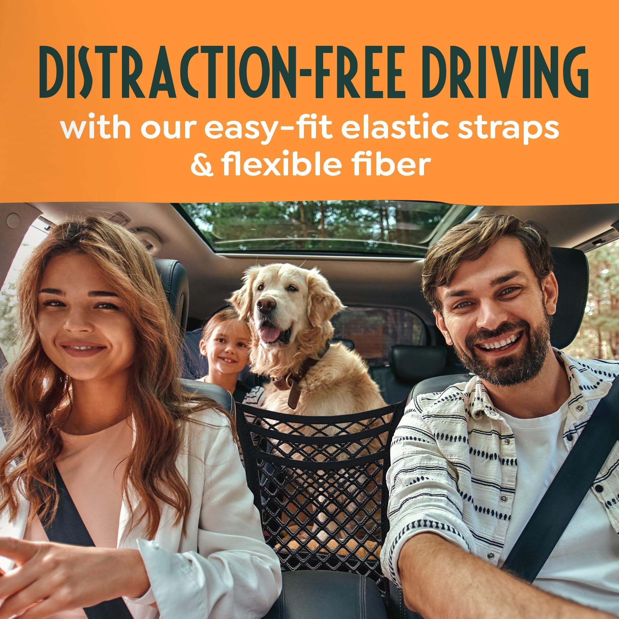 Adjustable & Durable Car Pet Barrier for SUV & Vehicles - Universal Fit Heavy Duty Dog Divider for Back Seat | Perfect for Traveling with Pets & Road Trips