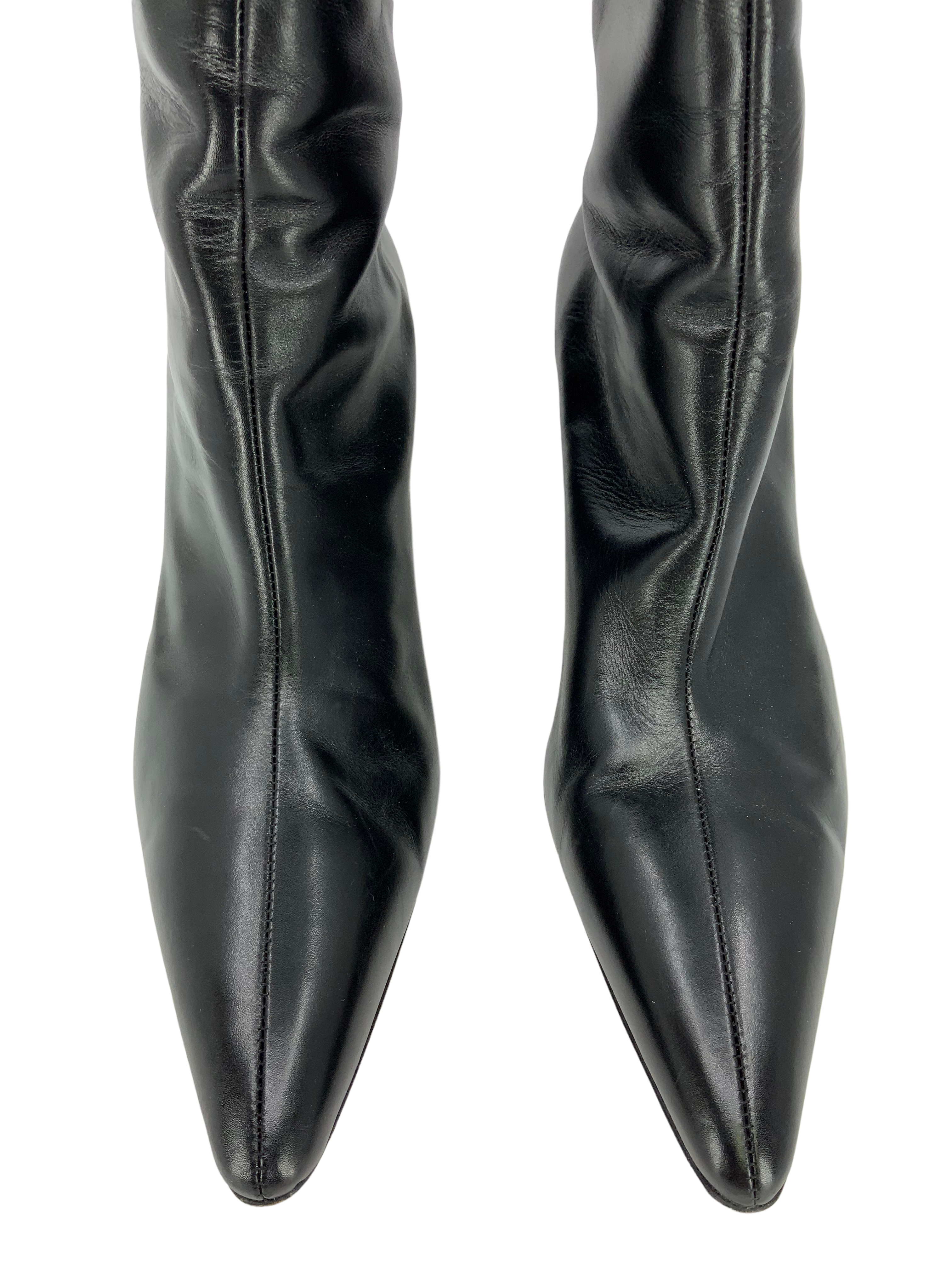 Manolo Blahnik Genuine Leather Knee High Boots for Women - Size 11 US - Elegant & Comfortable Winter Fashion Boots for Office, Party & Night Out