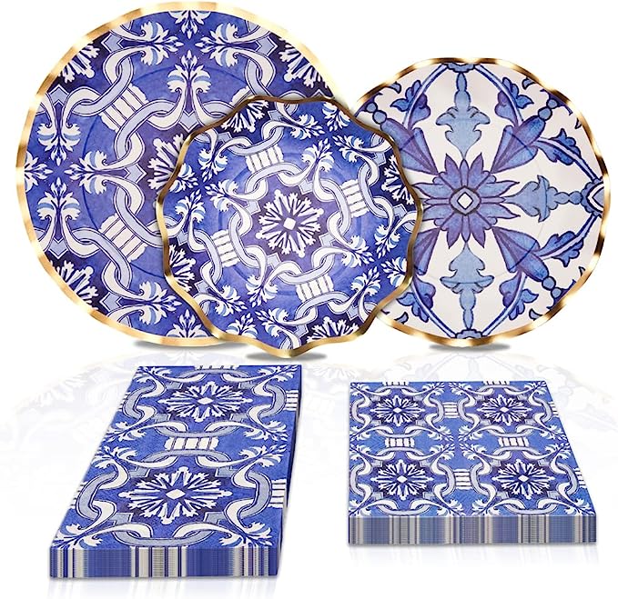Authentic Moroccan Table Setting Kit - Handcrafted Ceramic Dinnerware Set for Boho & Ethnic Home Decor | Perfect for Weddings, Parties & Special Occasions
