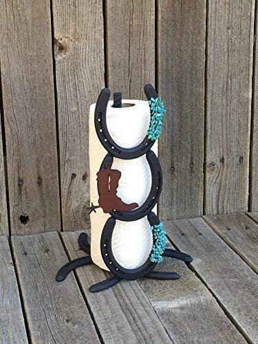 Stainless Steel Horseshoe Paper Towel Holder - Rustproof Kitchen Towel Rack for Farmhouse, Western, or Ranch Style Decor - Perfect for Kitchen, Bathroom, or RV Use