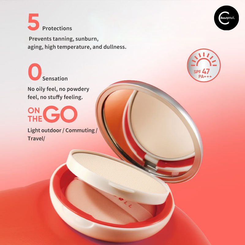 Judydoll Orange Label Sunscreen Compact SPF 50 PA+++ - Oil Control & Matte Finish Face Sunblock for Oily Skin | Perfect for Daily Use, Outdoor Activities & Makeup Base
