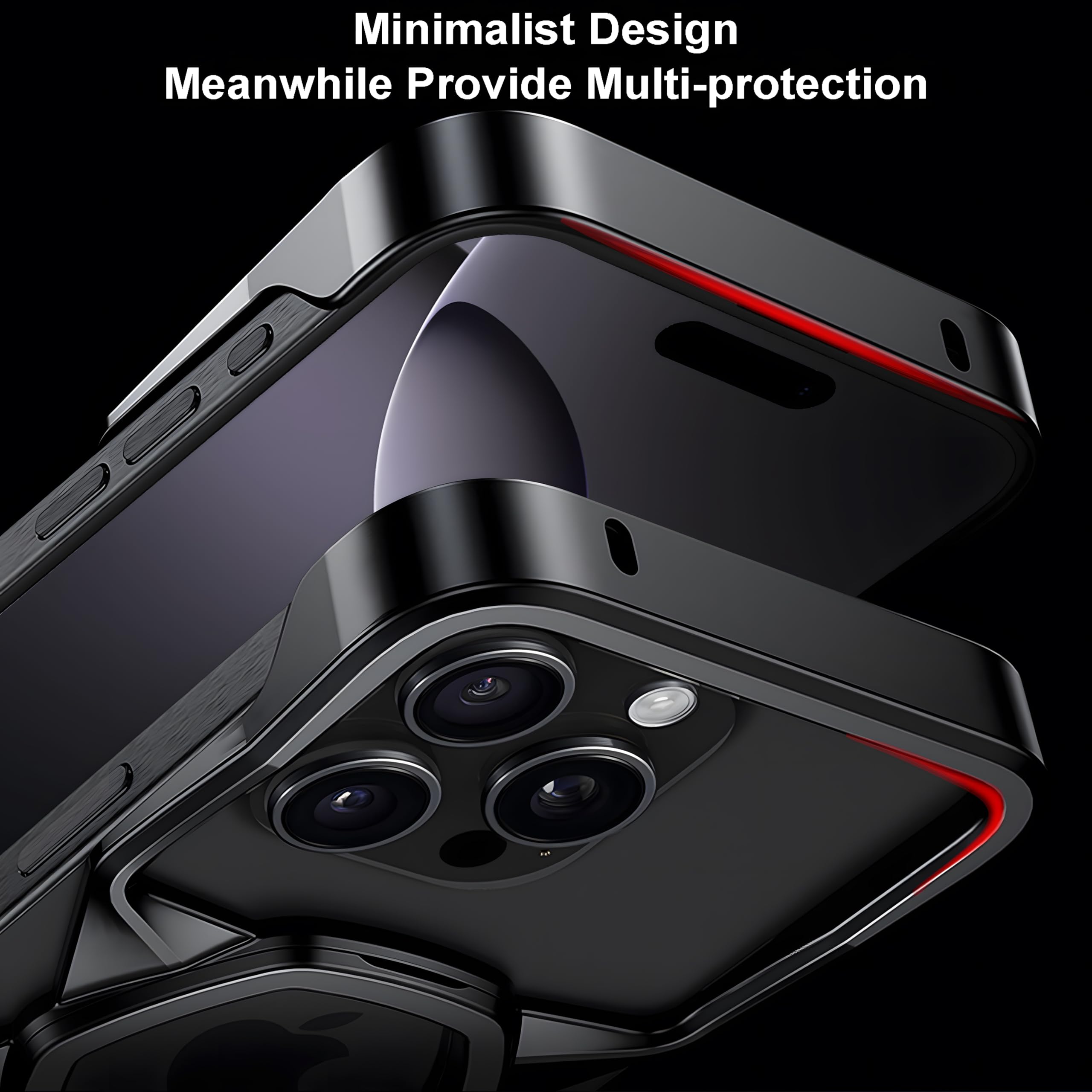 Frameless Magnetic Phone Case for iPhone 16 Pro Max - Slim Magsafe Compatible Case with Metal Kickstand | Shockproof & Heat Dissipating Borderless Design | Perfect for Work, Travel & Everyday Protection