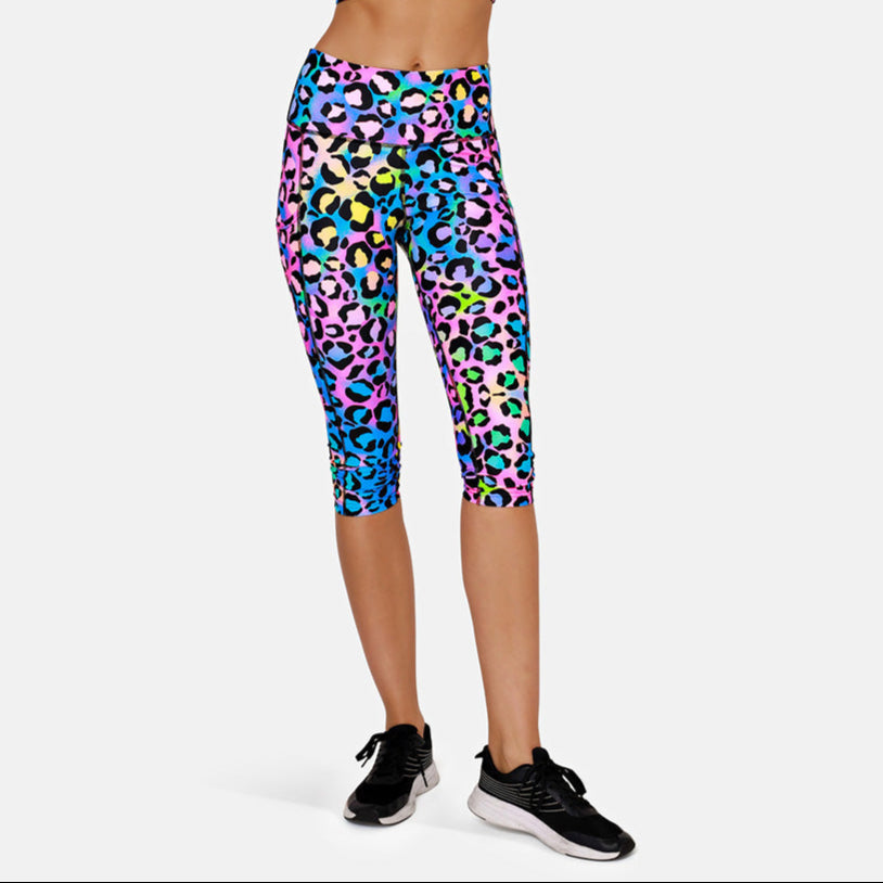 Cute Kitty Capri Pants for Women - Soft Stretchy Lounge Pants with Candy Print - Perfect for Sleepwear, Yoga & Casual Wear