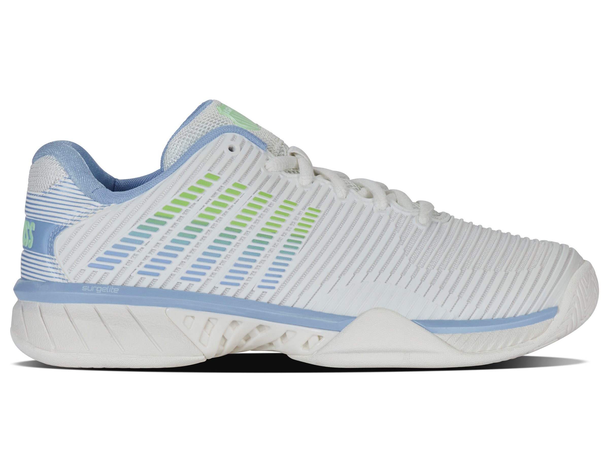Hypercourt Express 2 Basketball Shoes - Men's Size 13 | Lightweight & Breathable for Indoor/Outdoor Courts | Lucent White/Dutch Canal/Paradise Green Colorway | Perfect for Training, Pickup Games & Casual Wear