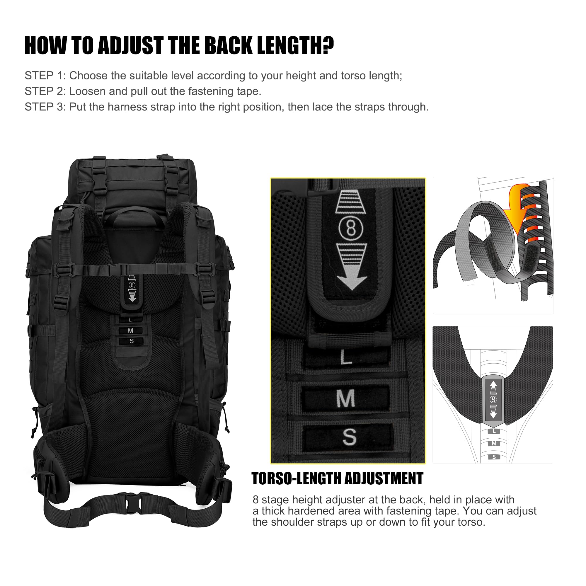 Mardingtop 70L Internal Frame Backpack - Waterproof Hiking Backpack for Men & Women, Lightweight Camping Backpack with Rain Cover - Perfect for Outdoor Adventures, Hunting, Trekking & Travel