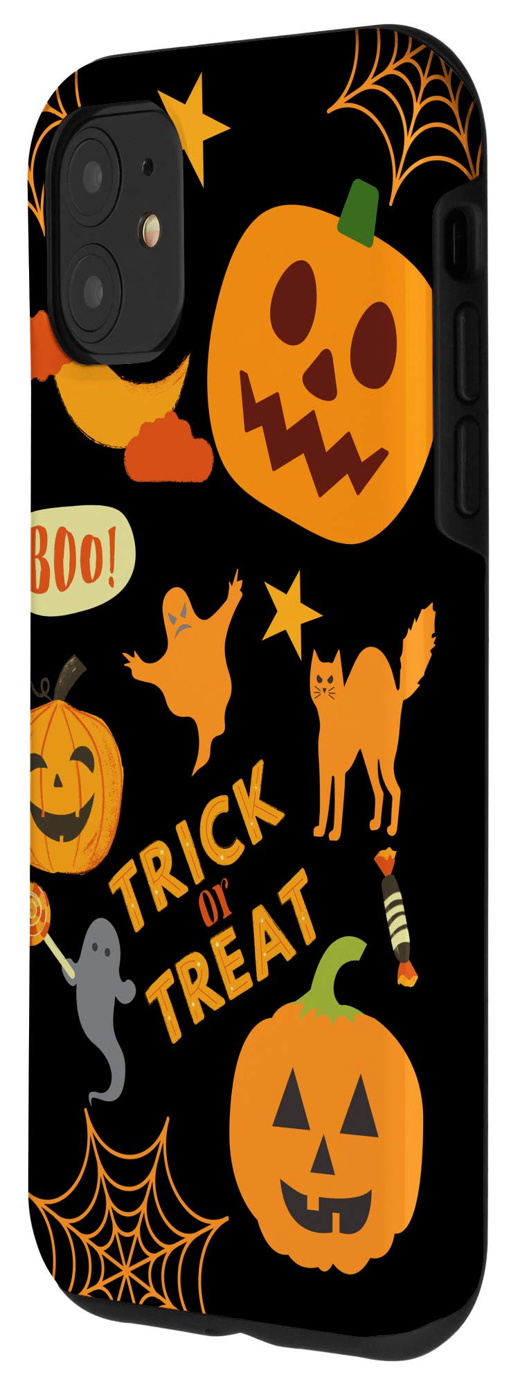 Funny Halloween Pumpkin iPhone 11 Case - Trick or Treat Design | Protective Phone Cover for iPhone 11 - Perfect for Halloween Parties, Trick-or-Treating & Fall Festivals