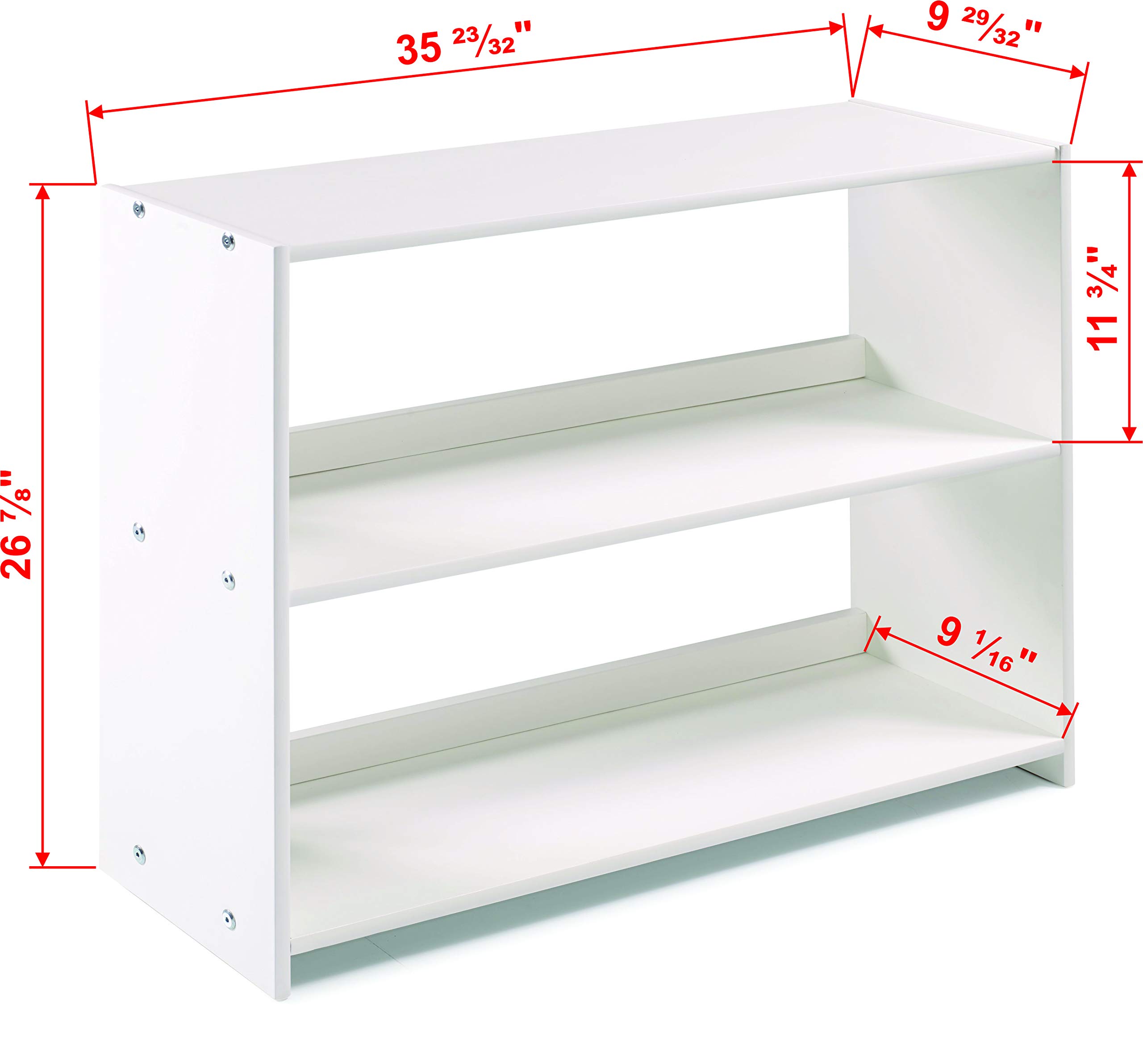 Donco Kids Louver Low Loft Bookcase - White (790-DW) | Modern Children's Bookshelf for Bedroom, Playroom & Nursery Organization