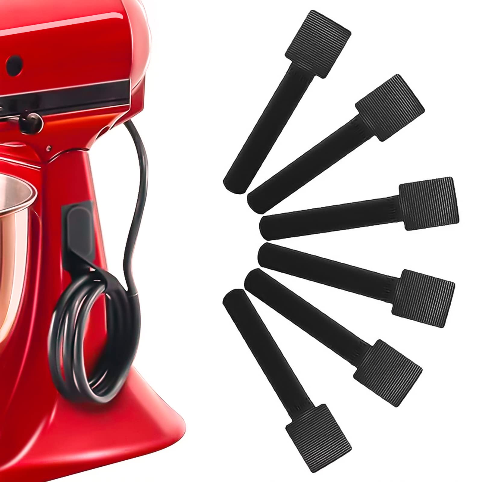 6-Pack Gingor Cord Organizers for Kitchen Appliances - Cable Wraps & Holders for Mixer, Blender, Coffee Maker, Pressure Cooker, Air Fryer - Keep Countertops Tidy & Safe