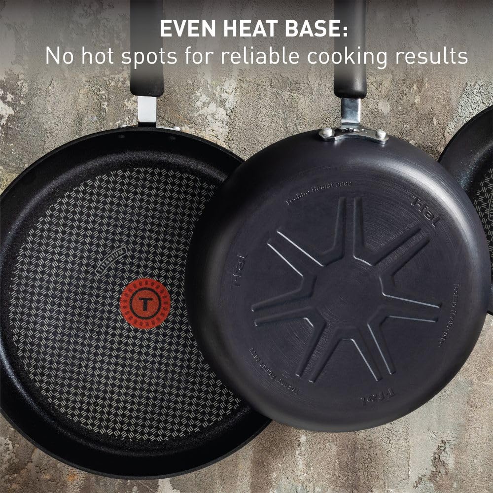 T-fal Ultimate Hard Anodized Nonstick 5-Quart Jumbo Cooker with Lid & Helper Handle - Oven & Broiler Safe to 400°F, Dishwasher Safe - Perfect for Deep Frying, Sautéing & Family Meals - Grey Cookware Set