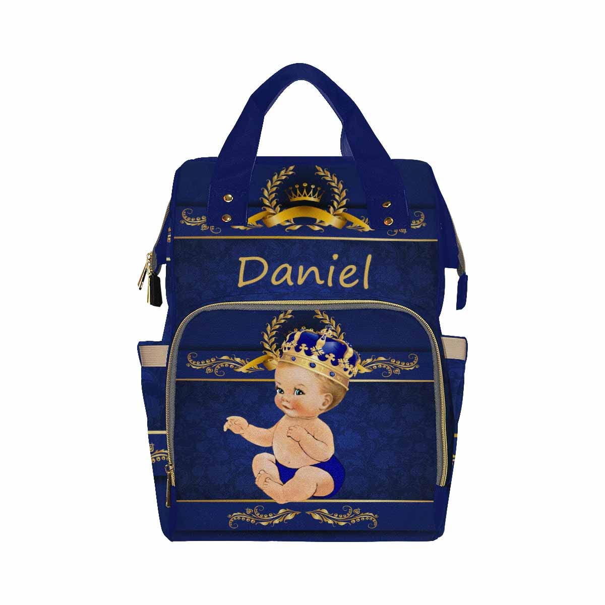 Custom Personalized Diaper Backpack for Women & Men - Princess Design Nursing Bag with Text, Fashion Shoulder Bag for Travel, Daycare & Casual Use | Perfect for Moms, Dads & Baby Essentials On-The-Go
