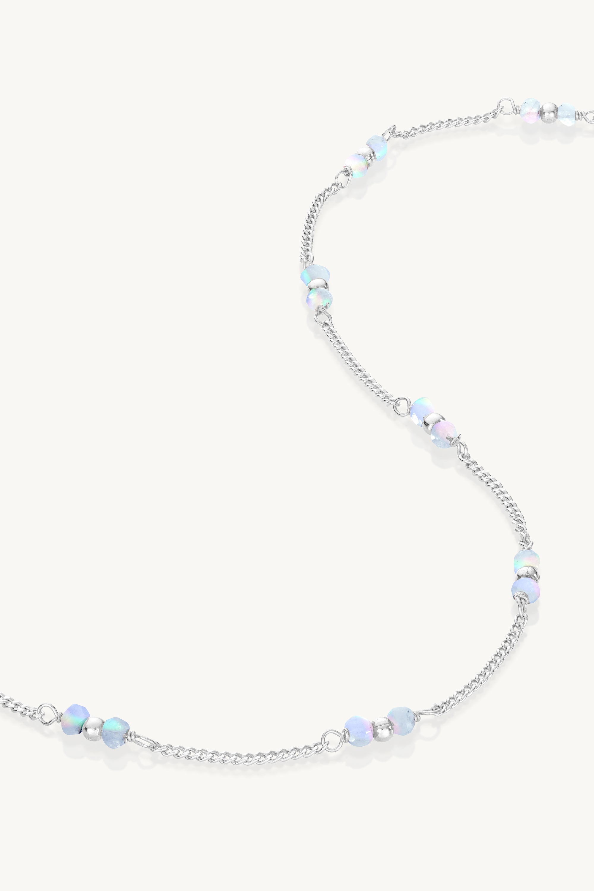 Moonstone Beaded Silver Necklace for Women - Elegant Handmade Jewelry for Everyday Wear, Gifts & Special Occasions