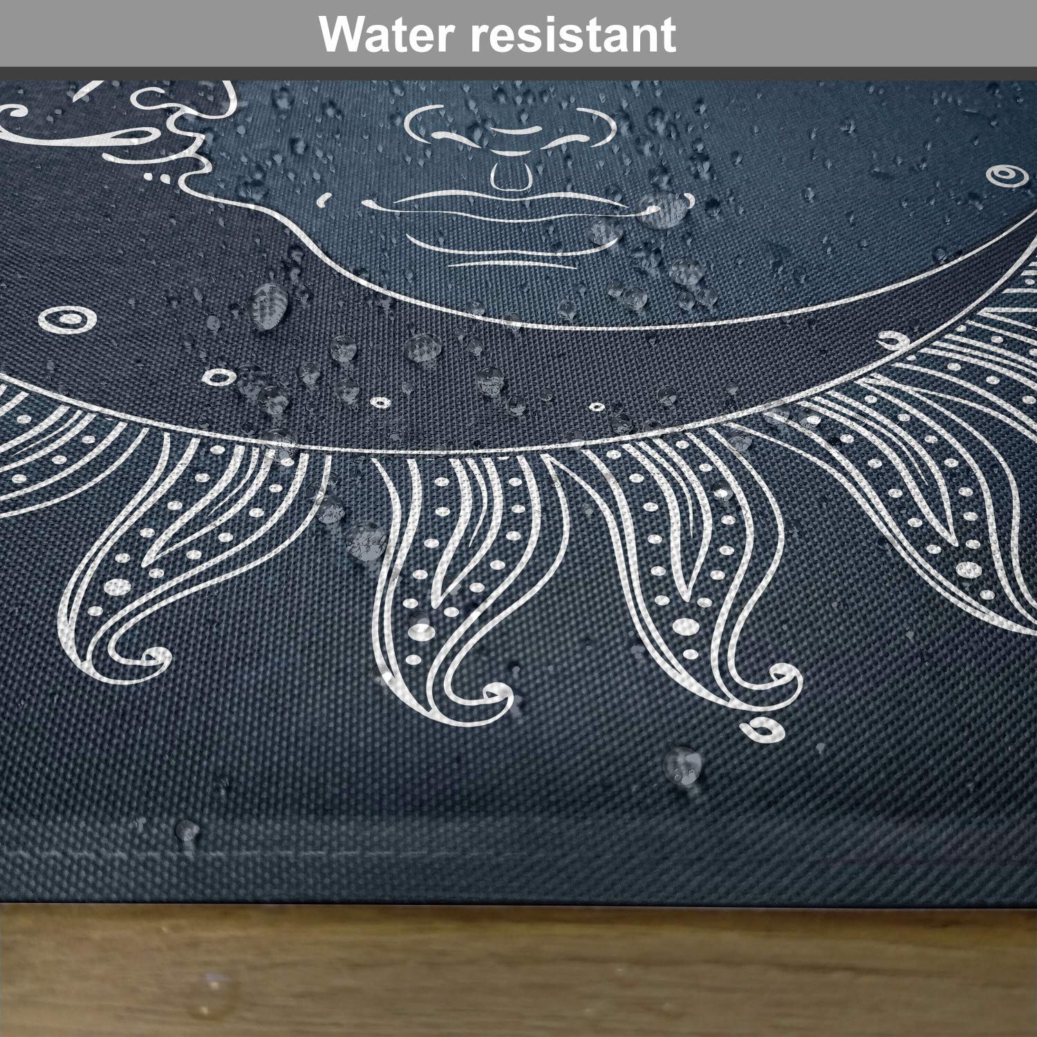 Lunarable Sun and Moon Place Mats Set of 4 - Celestial Theme Washable Fabric Placemats for Dining Room & Kitchen Table Decor in Slate Blue, Dark Blue & White | Perfect for Dinner Parties, Holiday Gatherings & Everyday Use