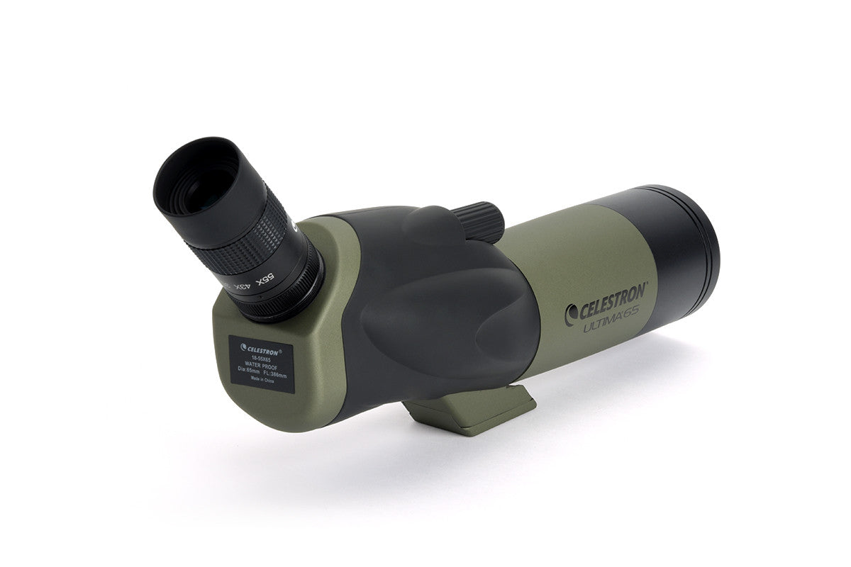 Ultima 18 55x65mm Angled Zoom Spotting Scope - High Power Magnification for Bird Watching, Hunting & Target Shooting | Waterproof & Fogproof Design for Outdoor Adventures