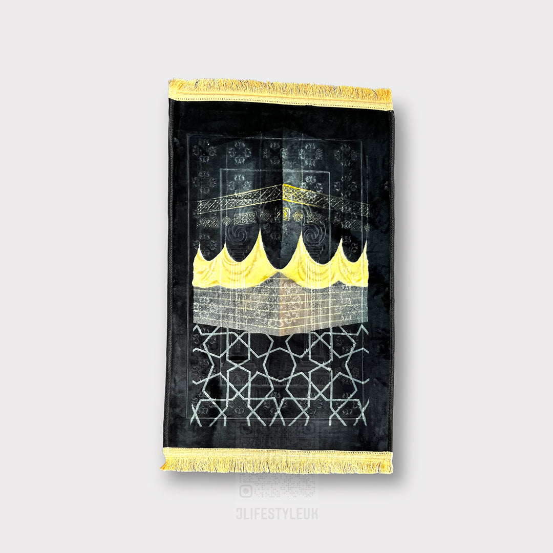 Premium Kaaba Prayer Mat - Non-Slip, Portable & Lightweight Islamic Prayer Rug for Home, Mosque & Travel - Perfect for Daily Salah, Jummah & Eid Prayers