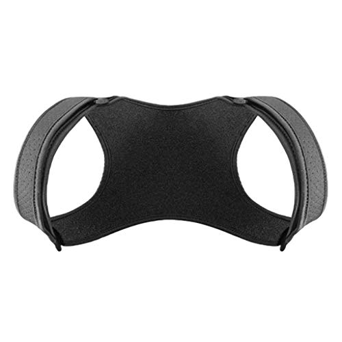 Newmind Posture Corrector - Adjustable Upper Back Brace for Neck, Back & Shoulder Support - Universal Fit for Men & Women (Black+Beige, Small) - Improve Posture for Office Work, Driving & Daily Activities