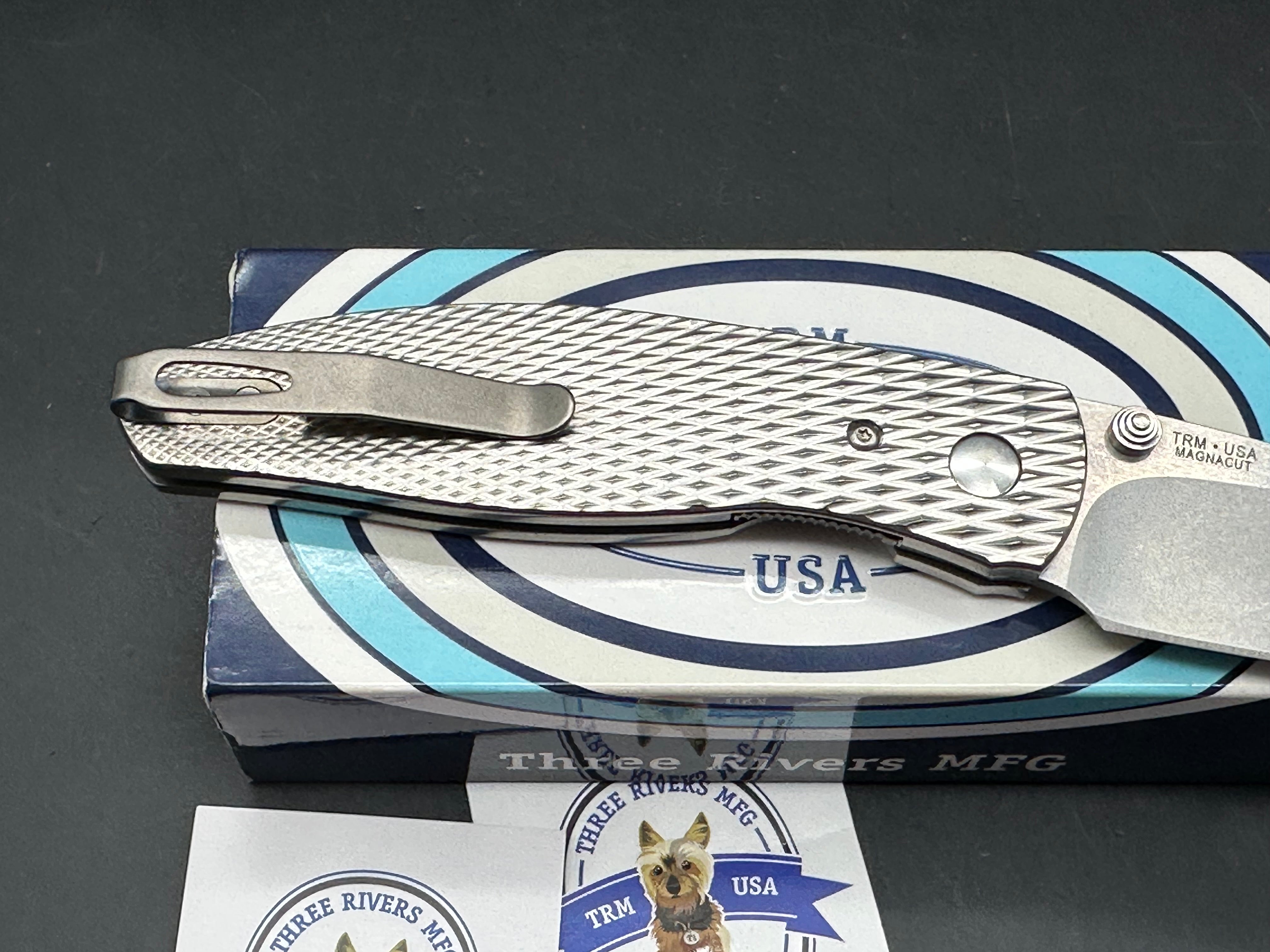 Three Rivers Manufacturing Atom Folding Knife with Mike Erie Hollow Grind - Premium EDC Pocket Knife for Camping, Hiking, and Outdoor Adventures