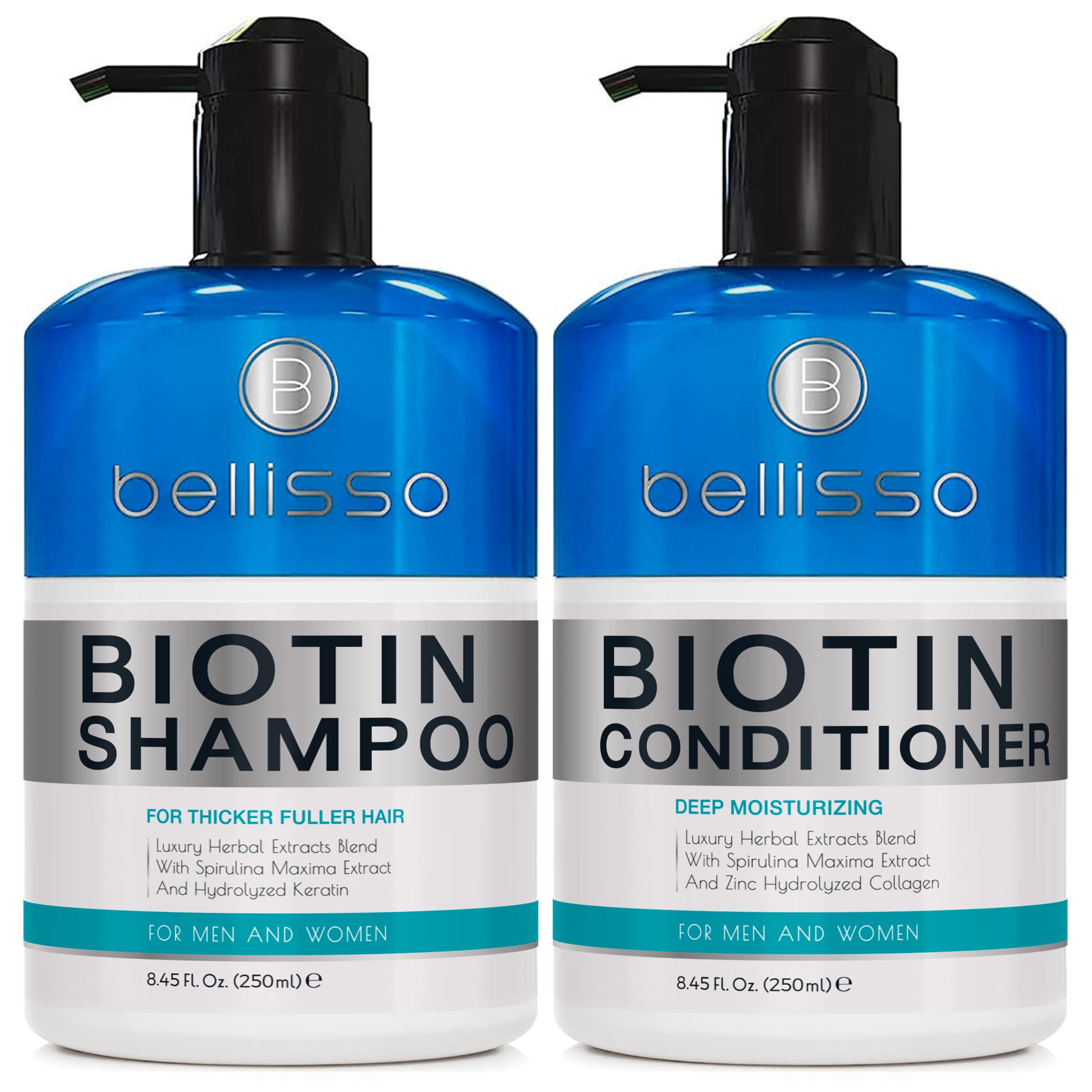 BELLISO Biotin Shampoo & Conditioner Set with Hair Mask - Strengthens & Thickens Hair for Women & Men - Sulfate Free for Daily Use & Hair Growth Treatment