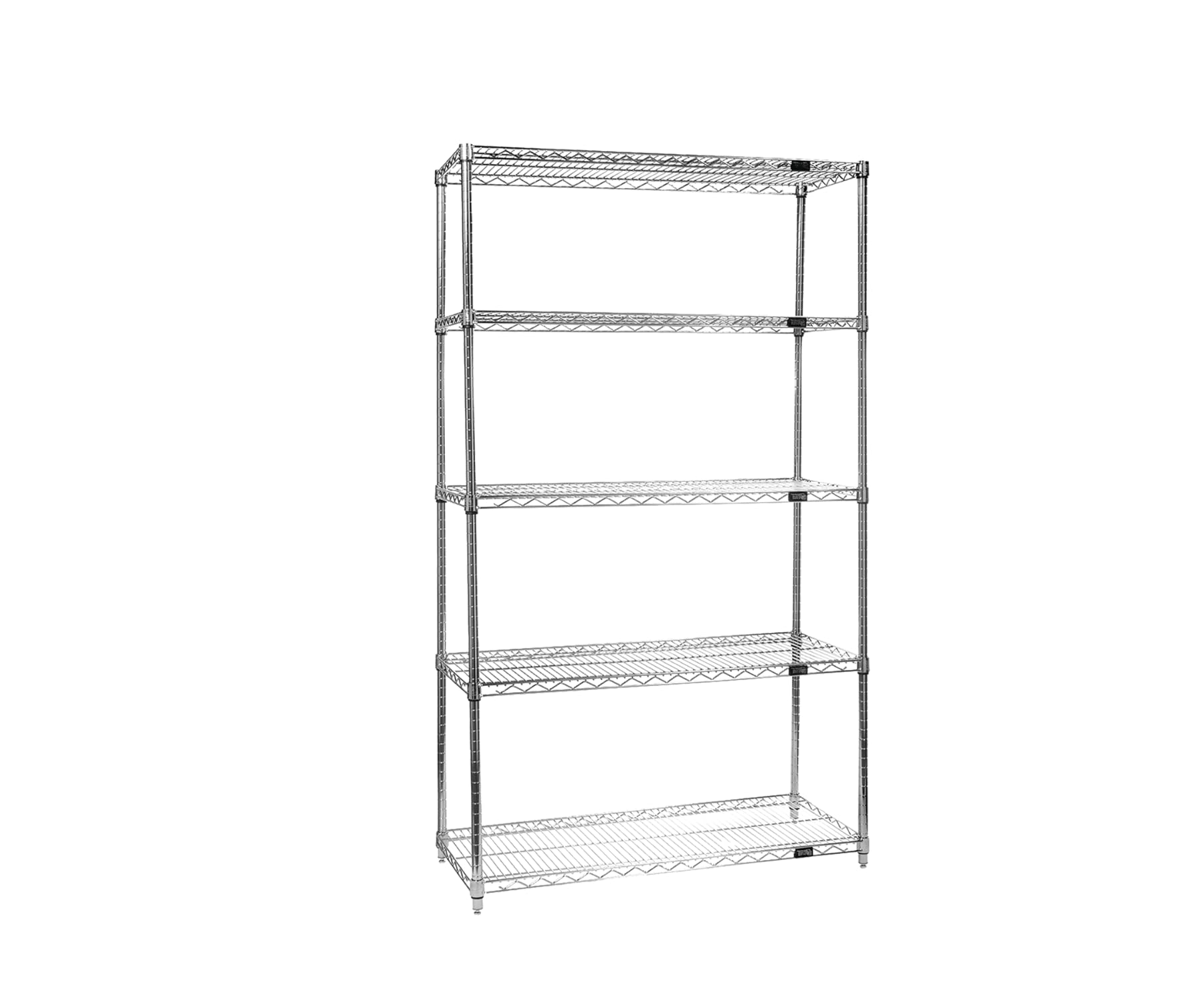 Quantum Storage Systems WR54-1272C-5 Chrome Wire Shelving Starter Kit - 5-Tier Industrial Shelves 54