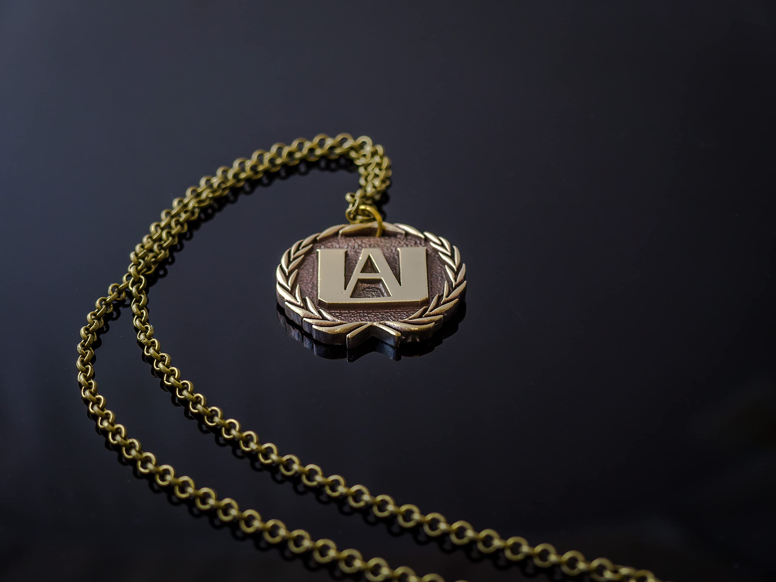 My Hero Academia U.A. High School Brass Pendant Necklace - Anime Manga Jewelry - Perfect for Cosplay, Gift Giving & Anime Fans Collection