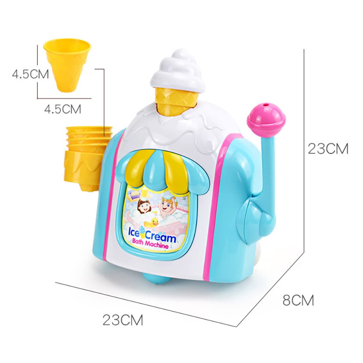 ABOOFAN Ice Cream Bubble Machine - Bubble Blower for Kids, Bubble Bath Toy for Girls & Boys, Fun Bath Time & Outdoor Play, Perfect for Parties & Summer Activities