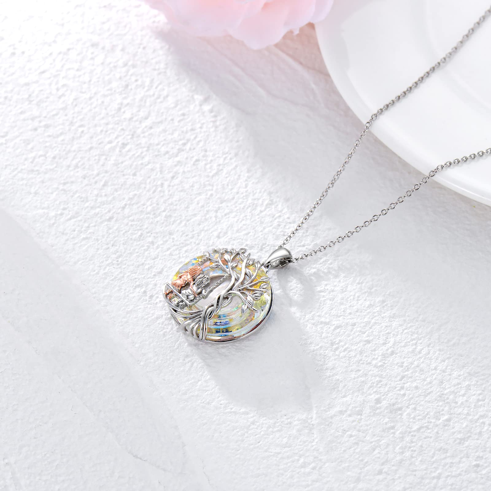 925 Sterling Silver Tree of Life Necklace for Sisters - 2/3/4 Sisters Crystal Jewelry Gift Set for Women, Daughters & Friends | Birthday, Mother's Day Present | Perfect for Family Bonding & Special Occasions